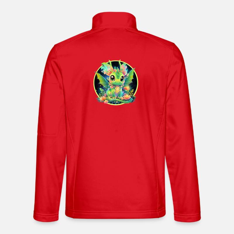 Dragon Vert du Cercle de Fleurs Veste en tissu softshell Unisexe
