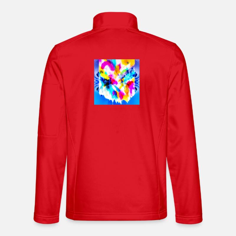 Farbexplosion im Aquarell - Unisex Softshelljacke - Rot