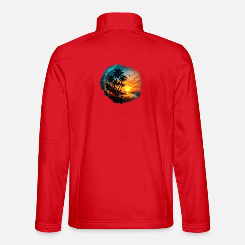 Sunset Palm Beach - Unisex Softshelljacke - Rot