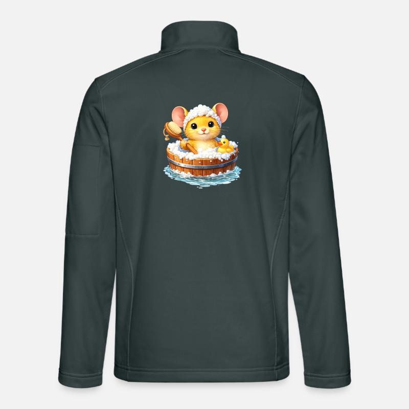 Cute mouse bathing Unisex Softshell Jacket