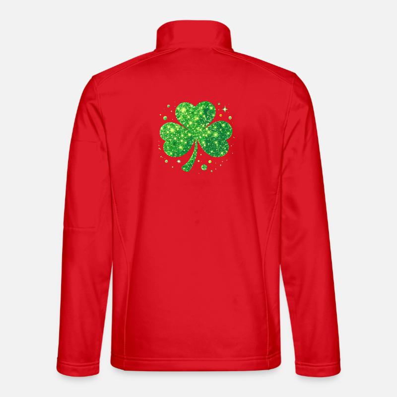 Fête de la Saint-Patrick Trèfle Lucky Veste en tissu softshell Unisexe