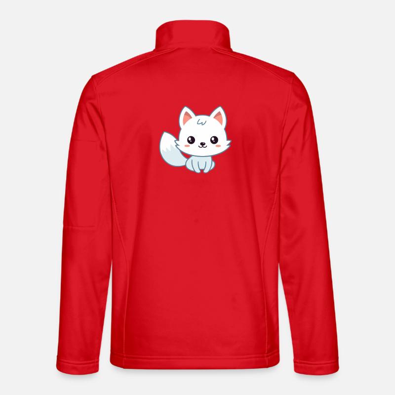 Kawaii-Weißpastellfuchs - Unisex Softshelljacke - Rot