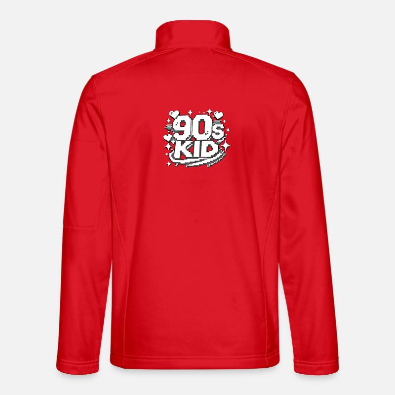 90s Kid Pixel Design - Unisex Softshell Jacket - red