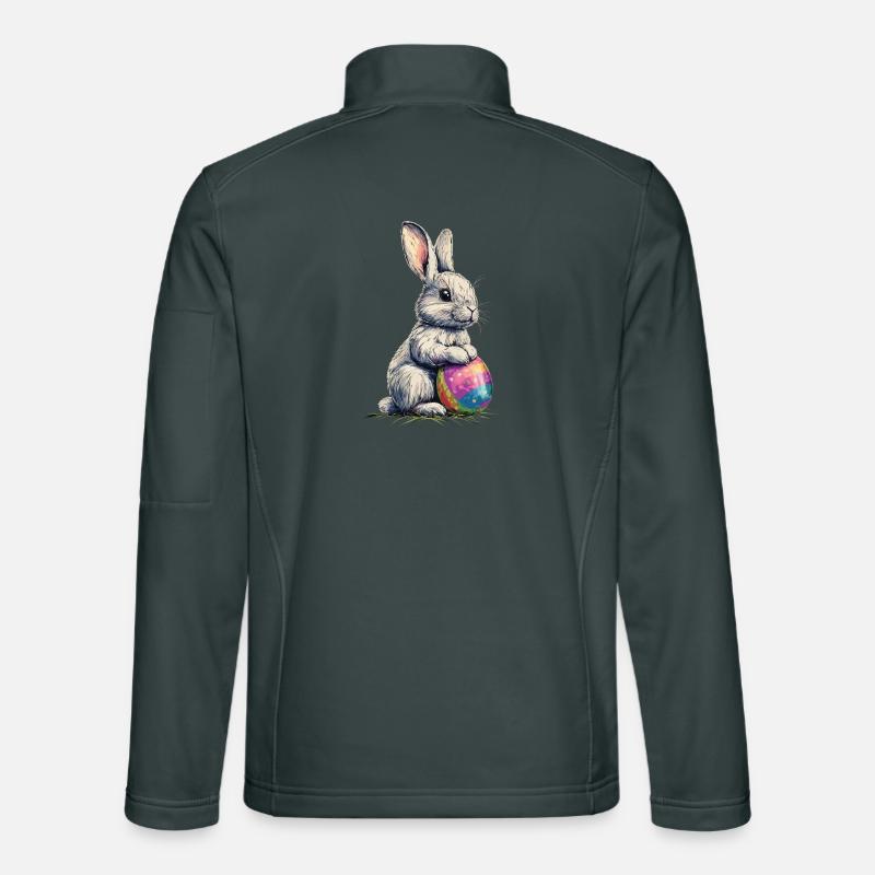 Retro Bunny with Sunglasses Easter Rabbit Ears Unisex Softshell Jacket