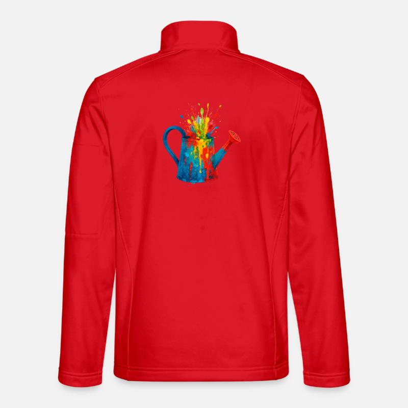 Gießkannenspritzer Aquarellmalerei Gartenarbeit - Unisex Softshelljacke - Rot