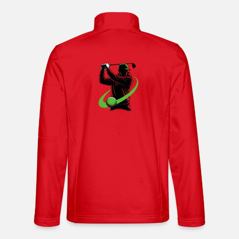 Golfer mit einem Golfschläger – ein dynamischer Schwung. Unisex Softshelljacke