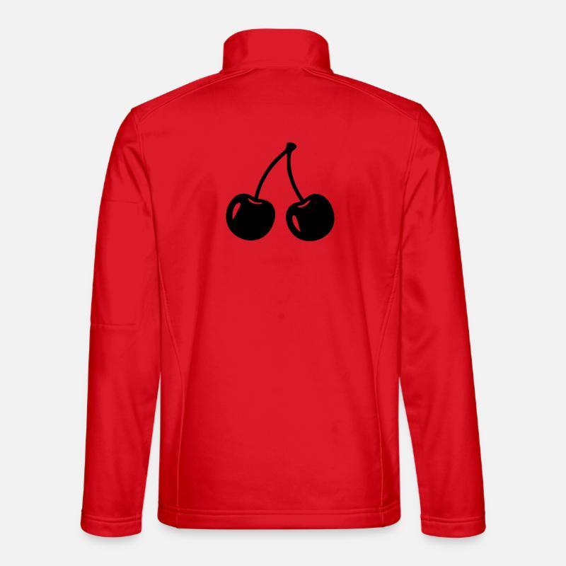 Cherry Silhouette – Sweet Fruit Design - Unisex Softshell Jacket - red