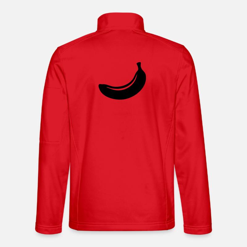 Banana Silhouette – Tropical Fruit Design - Unisex Softshell Jacket - red