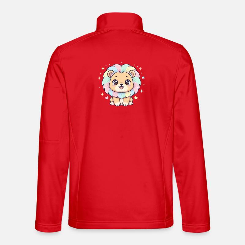 Pastell Löwe mit Regenbogenmähne - Unisex Softshelljacke - Rot