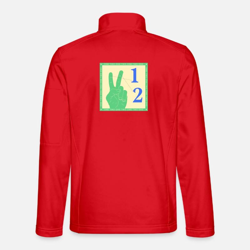 Retro One Two Counting Handgrafik - Unisex Softshelljacke - Rot
