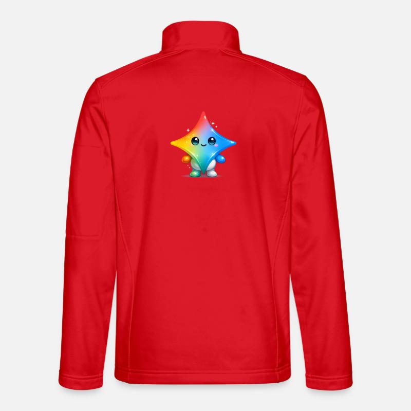 Süßer Gemini-Star-Maskottchen-Aufkleber - Unisex Softshelljacke - Rot