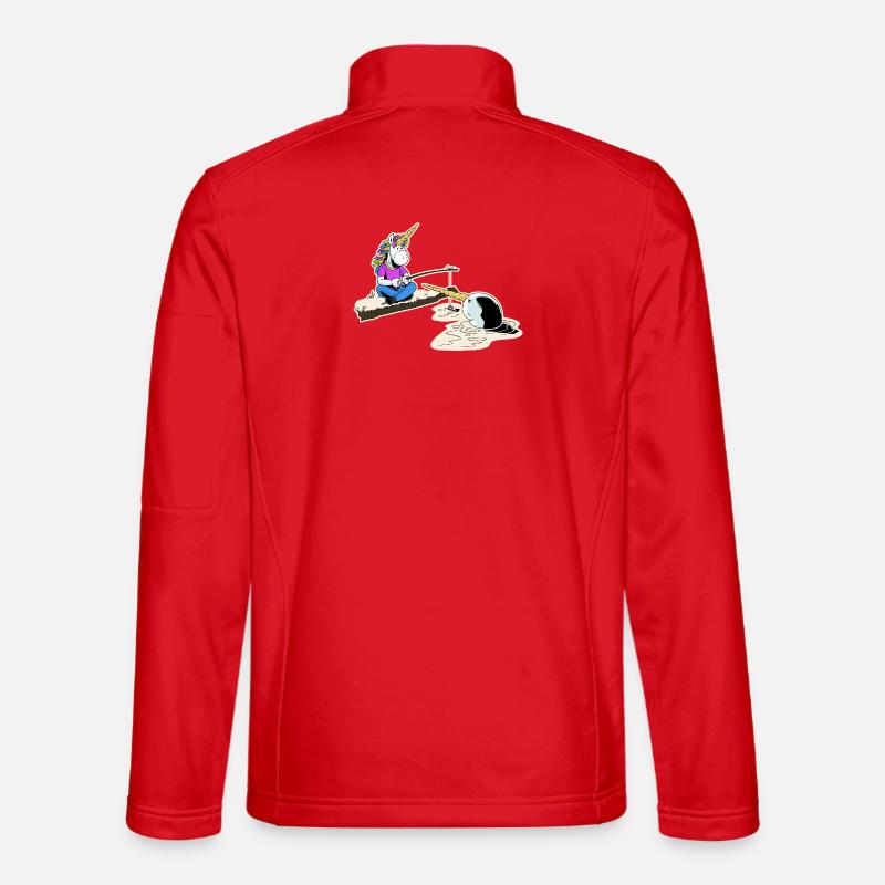 Einhorn und Narwal - Unisex Softshelljacke - Rot