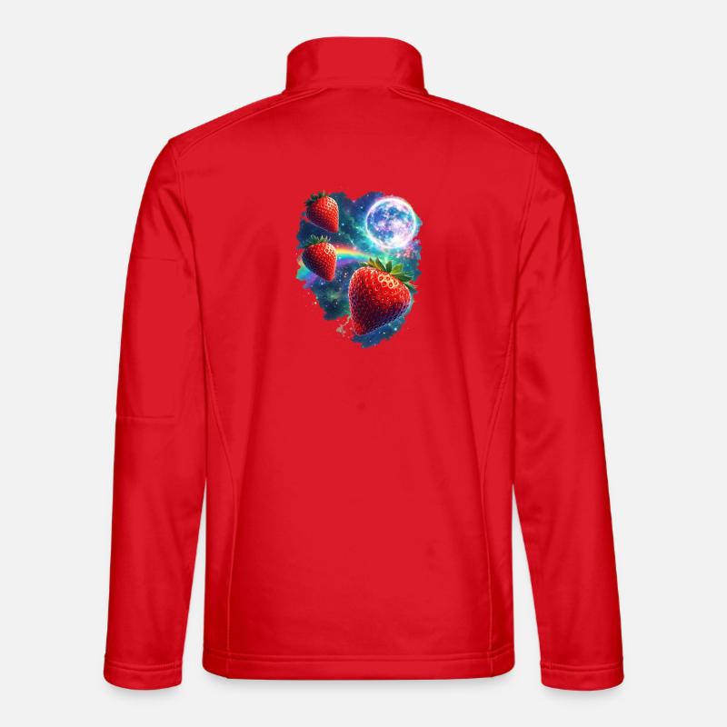 Kosmische Erdbeeren im Sternenlicht - Unisex Softshelljacke - Rot