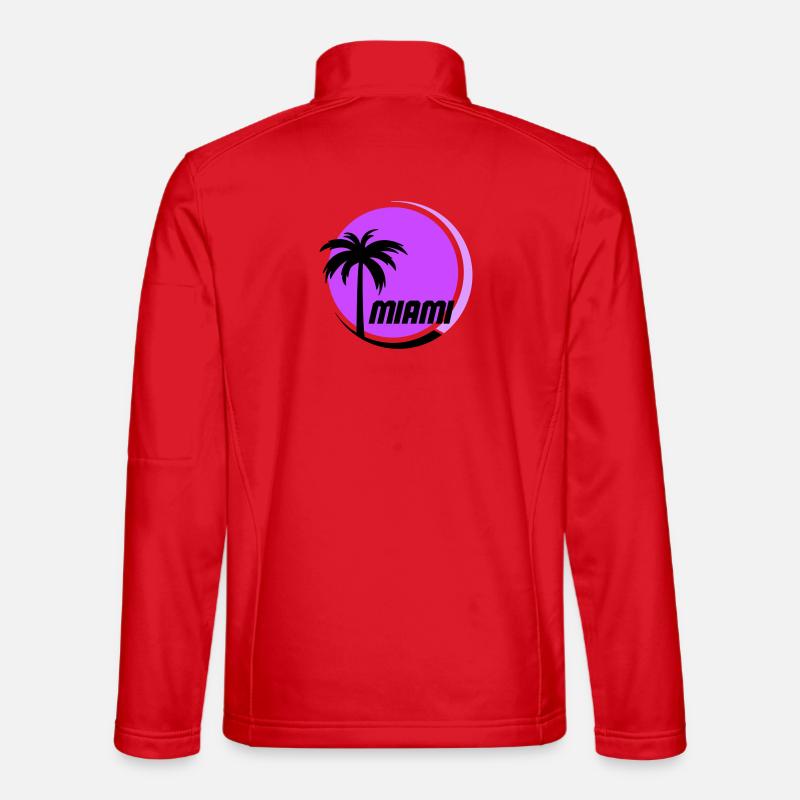Miami Palmen Neon Retro - Unisex Softshelljacke - Rot