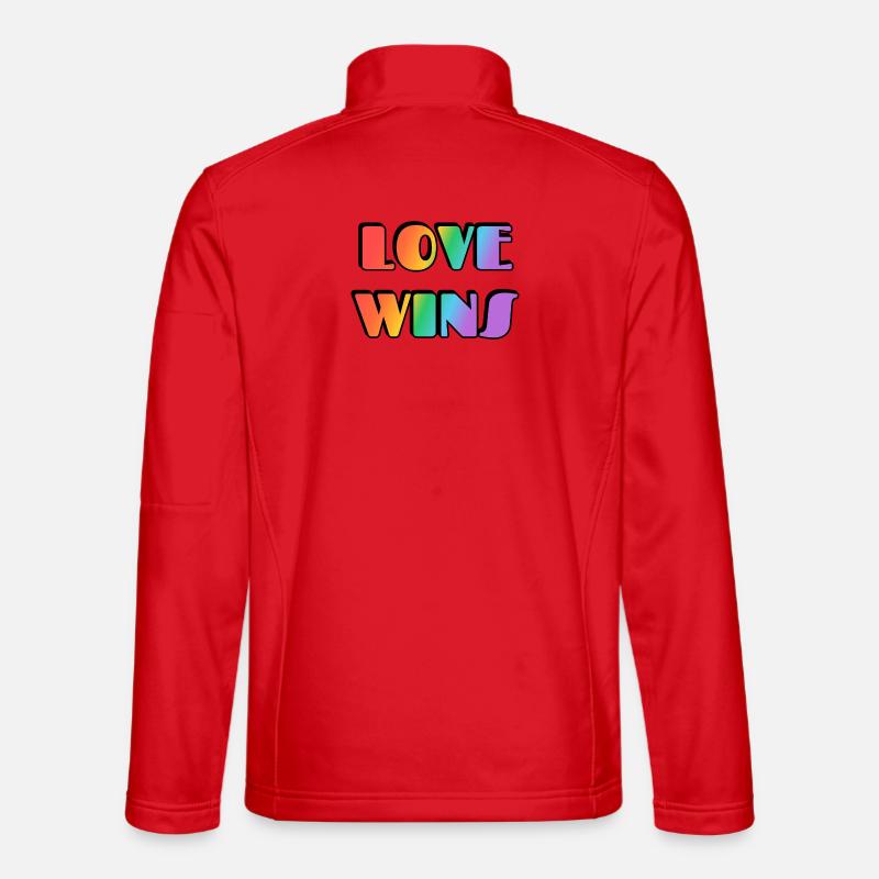 Love Wins Rainbow Gradient - Unisex Softshell Jacket - red