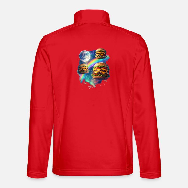 Galactic Burger Explosion - Unisex Softshell Jacket - red
