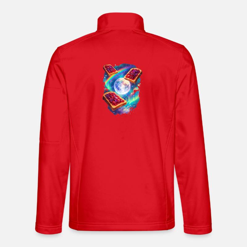 Weltraumtoast mit Regenbogen - Unisex Softshelljacke - Rot