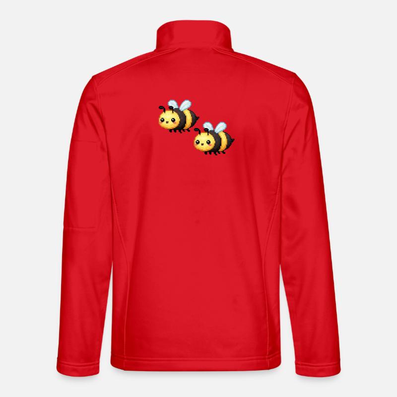 Pixel Bees Duo - Unisex Softshell Jacket - red