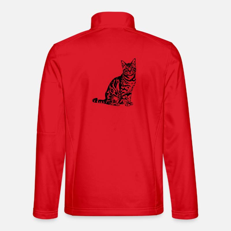 Exotic Bengal Cat - Art de lignes léopard élégant Veste en tissu softshell Unisexe