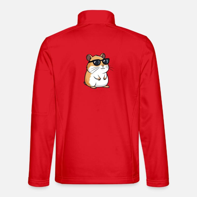 Coole Hamster Dunkle Brille - Unisex Softshelljacke - Rot