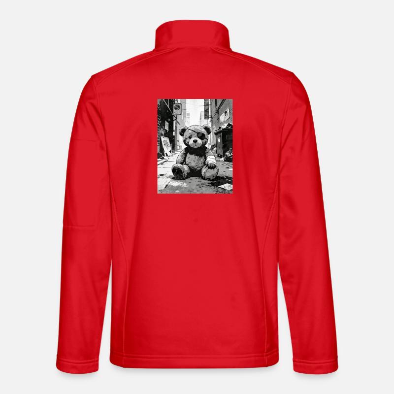 Ours en peluche avec cache-œil près de la route Veste en tissu softshell Unisexe