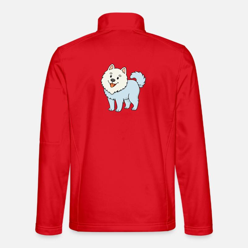 Wuschelhund (Weiß/ Comic) - Unisex Softshelljacke - Rot