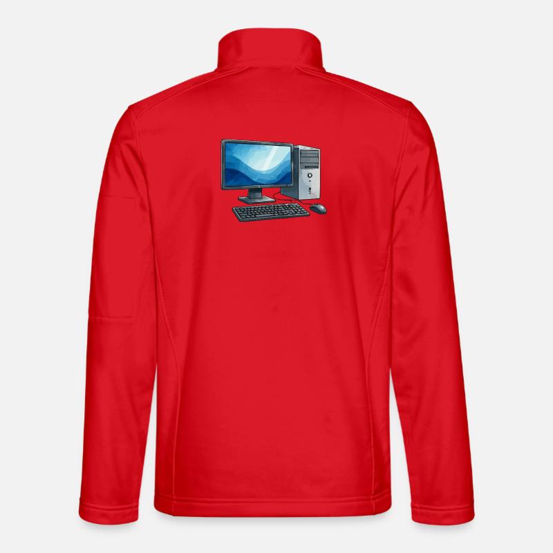 Retro PC Workstation Illustration Unisex Softshell Jacket