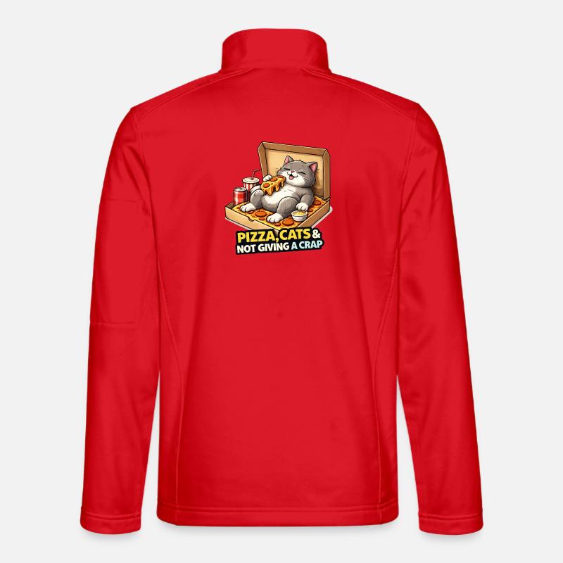 Pizza Cats Attitude - Unisex Softshell Jacket - red