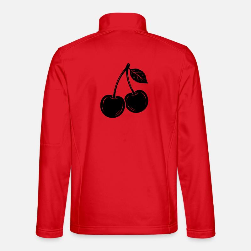 Cherry Pair Silhouette - Unisex Softshell Jacket - red