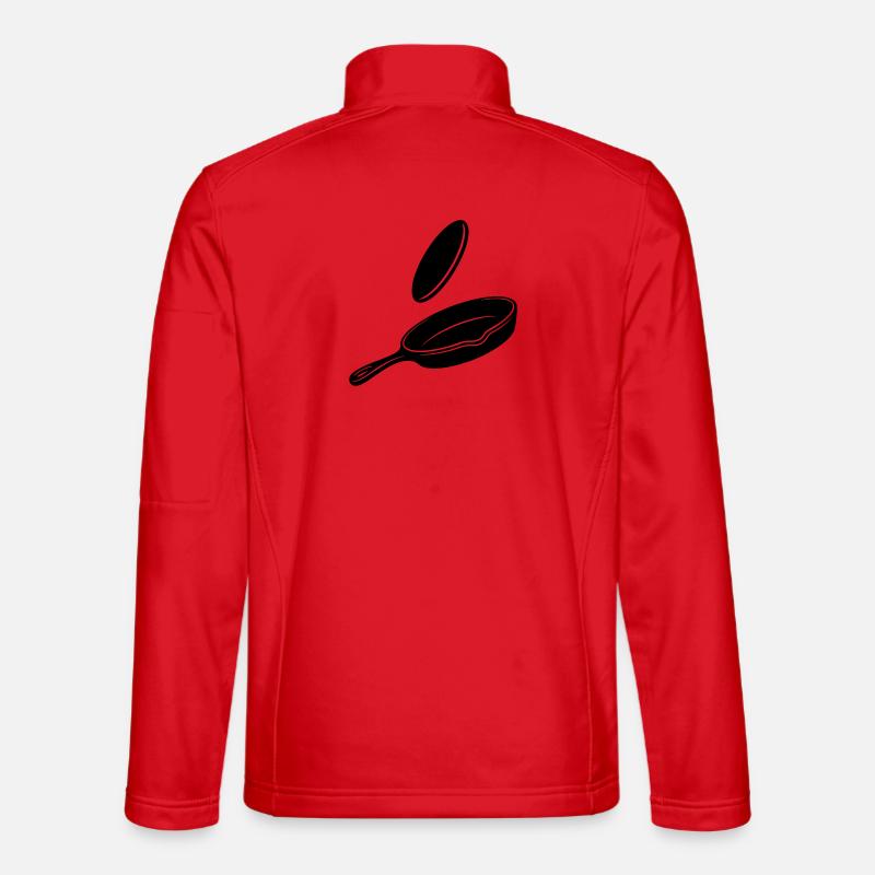 Pancake Flip Skillet Silhouette - Unisex Softshell Jacket - red