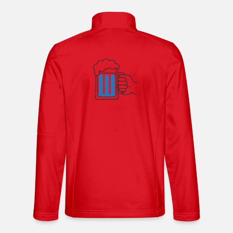 Hand hält Bierkrug Prost - Unisex Softshelljacke - Rot
