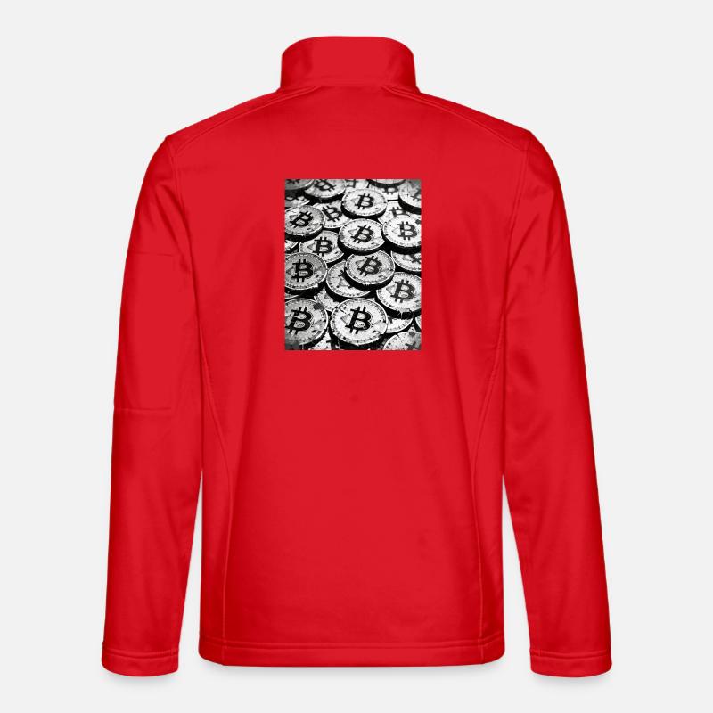 Bitcoin-Münzen-Mosaik - Unisex Softshelljacke - Rot