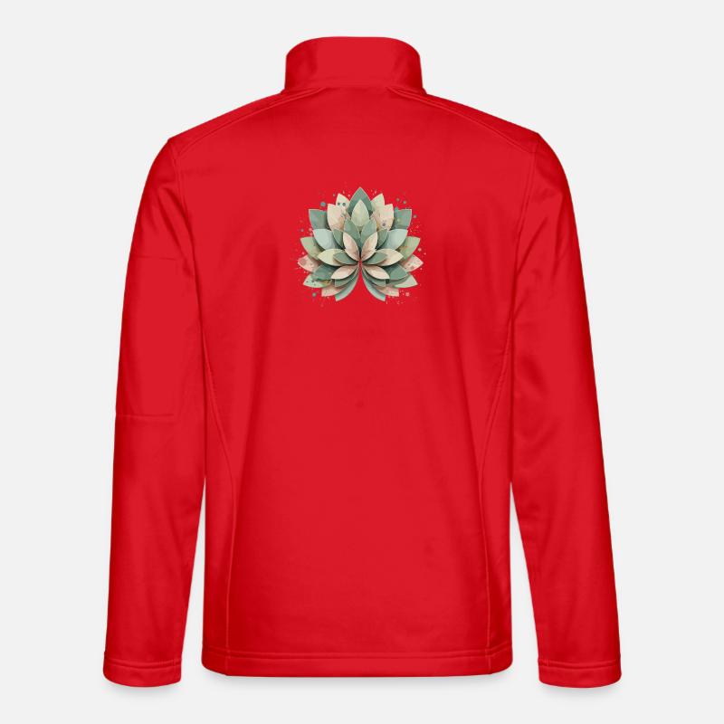 Pastel Succulent Rosette - Unisex Softshell Jacket - red