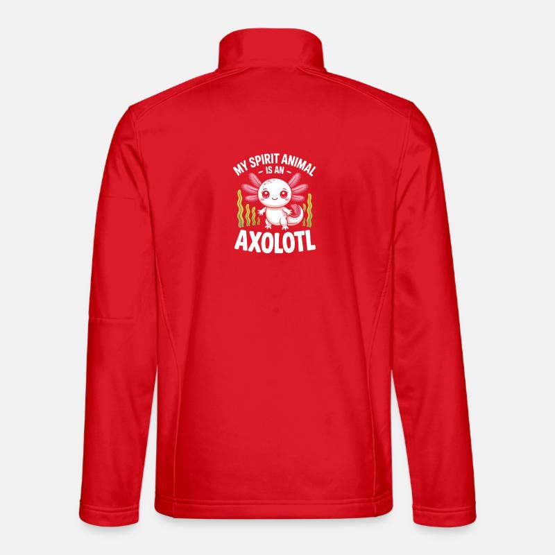Axolotl Spirit Animal Tee - Unisex Softshell Jacket - red