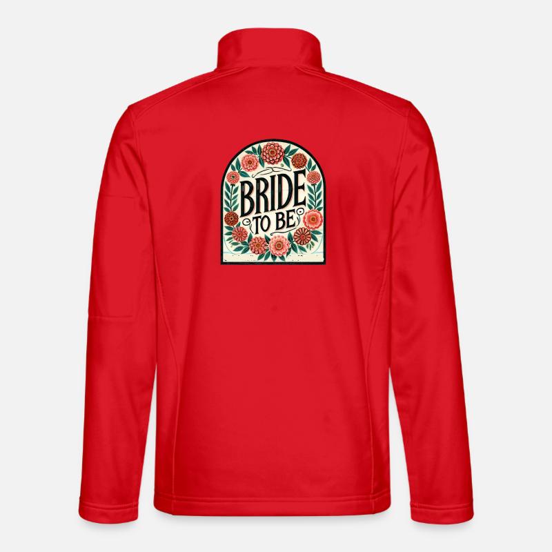 Braut-Blumen-Schild - Unisex Softshelljacke - Rot