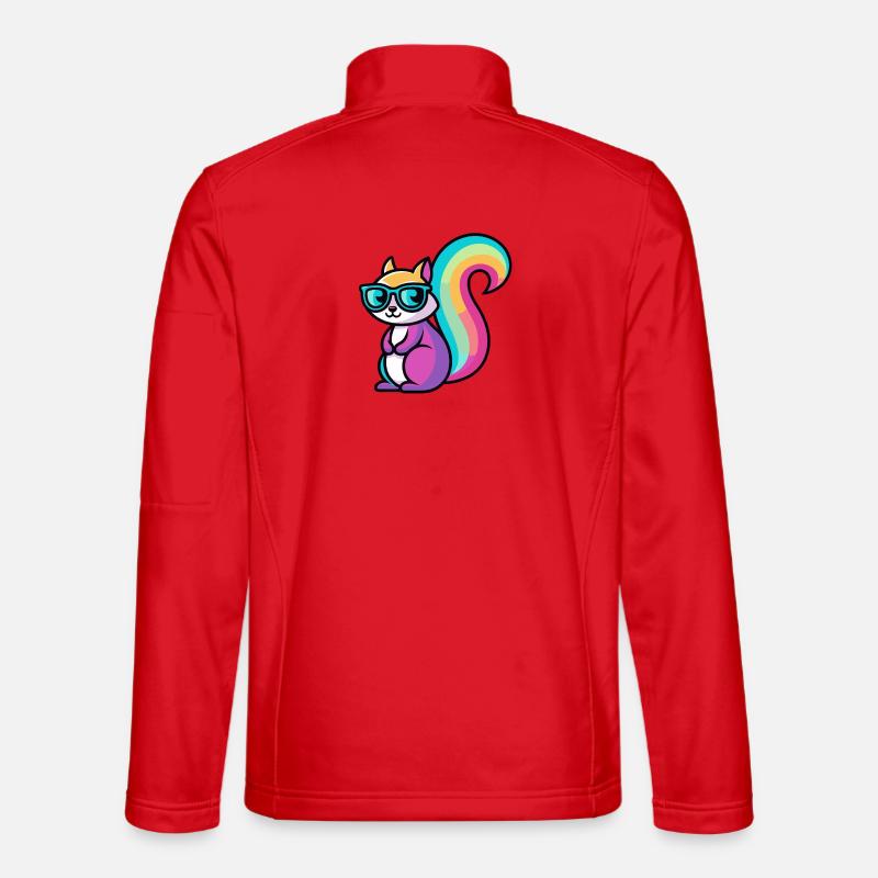 Regenbogen-Eichhörnchen-Brille Unisex Softshelljacke