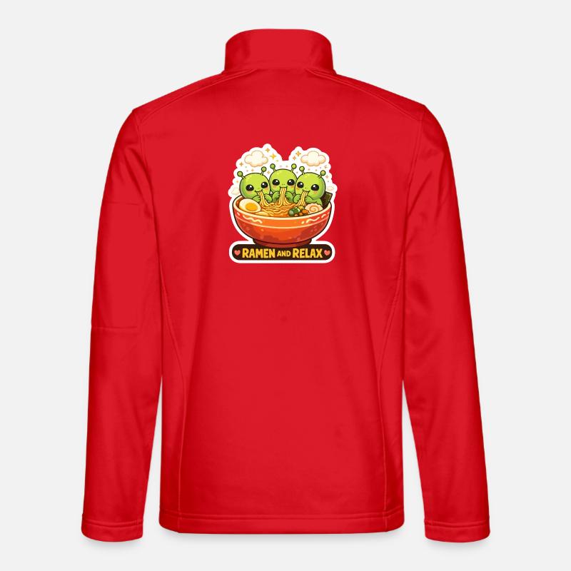 Ramen and Relax Aliens - Unisex Softshell Jacket - red