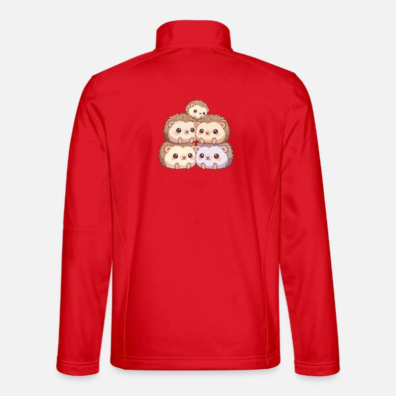 Kuschelige Igelfamilie Unisex Softshelljacke