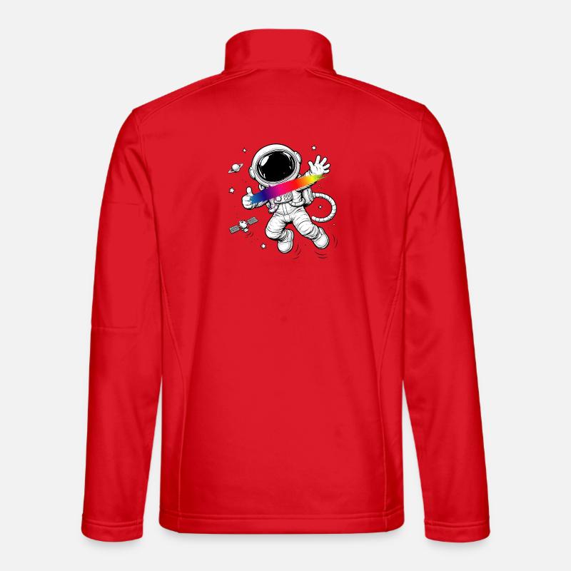 Astronaut Rainbow Splash Space Design - Unisex Softshell Jacket - red