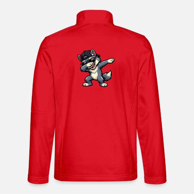 Dabbing Wolf - Unisex Softshelljacke - Rot