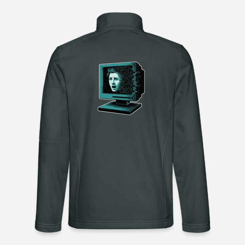 IA rétroglitch Retroglitch Computer Terror Veste en tissu softshell Unisexe