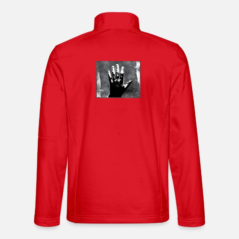 Handsilhouette GrungeMonochrome Stil - Unisex Softshelljacke - Rot