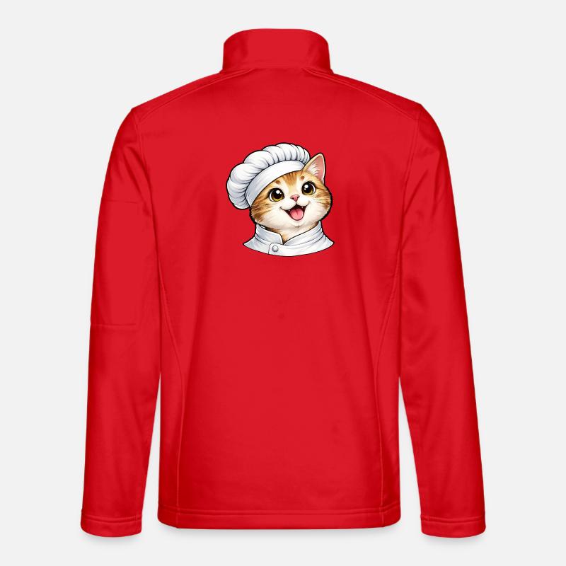 Motif de dessin animé Chat Chef mignon Veste en tissu softshell Unisexe