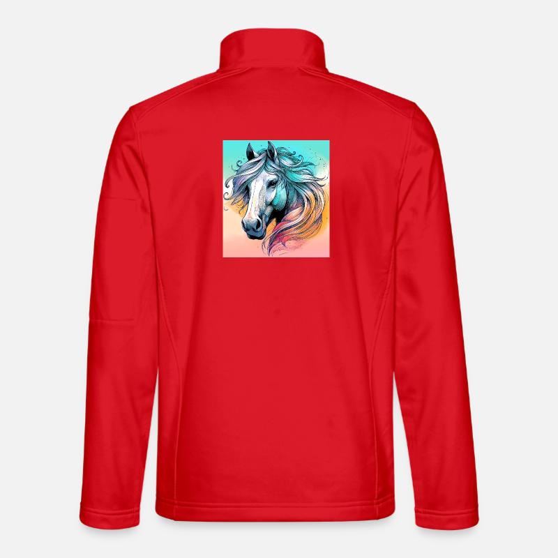 Pferd - Unisex Softshelljacke - Rot