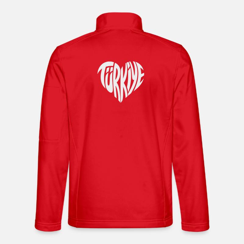 Türkiye, Turkey Heart Font Design - Unisex Softshell Jacket - red