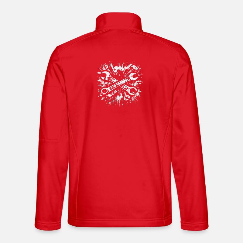 Tool Grunge Wrench Design - Unisex Softshell Jacket - red