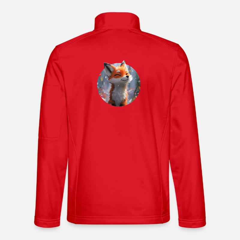Cute Fox - Unisex Softshell Jacket - red