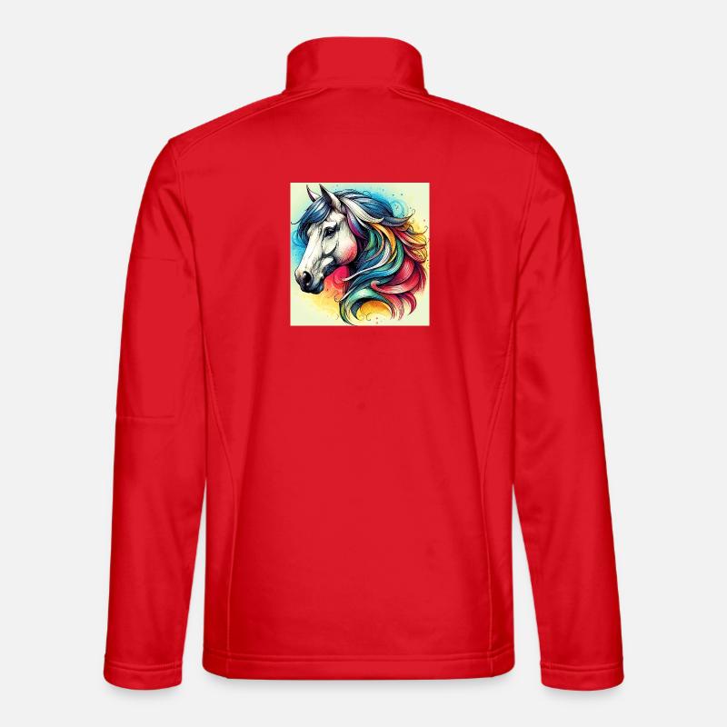 Pferd - Unisex Softshelljacke - Rot