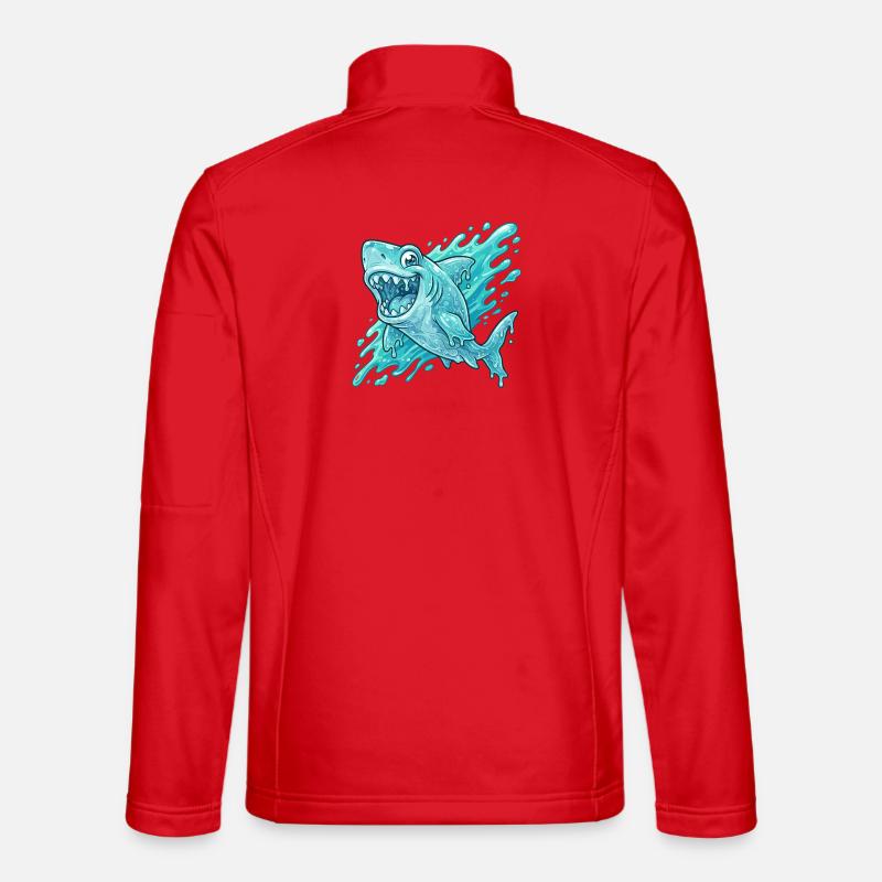 Blauer Hai Splash Abenteuer - Unisex Softshelljacke - Rot