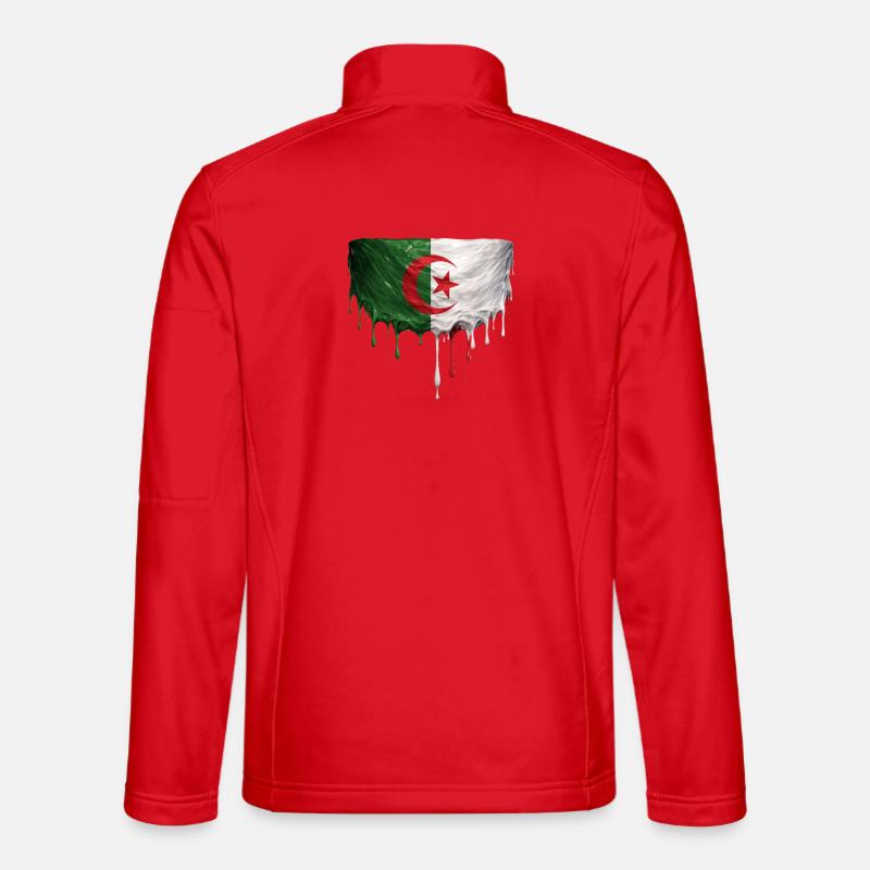 Algerian Flag Drop Art - Unisex Softshell Jacket - red
